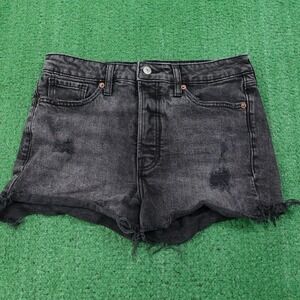 Old Navy OG STRAIGHT Cut-Off Shorts Womens Size 8 Black Frayed Fringe